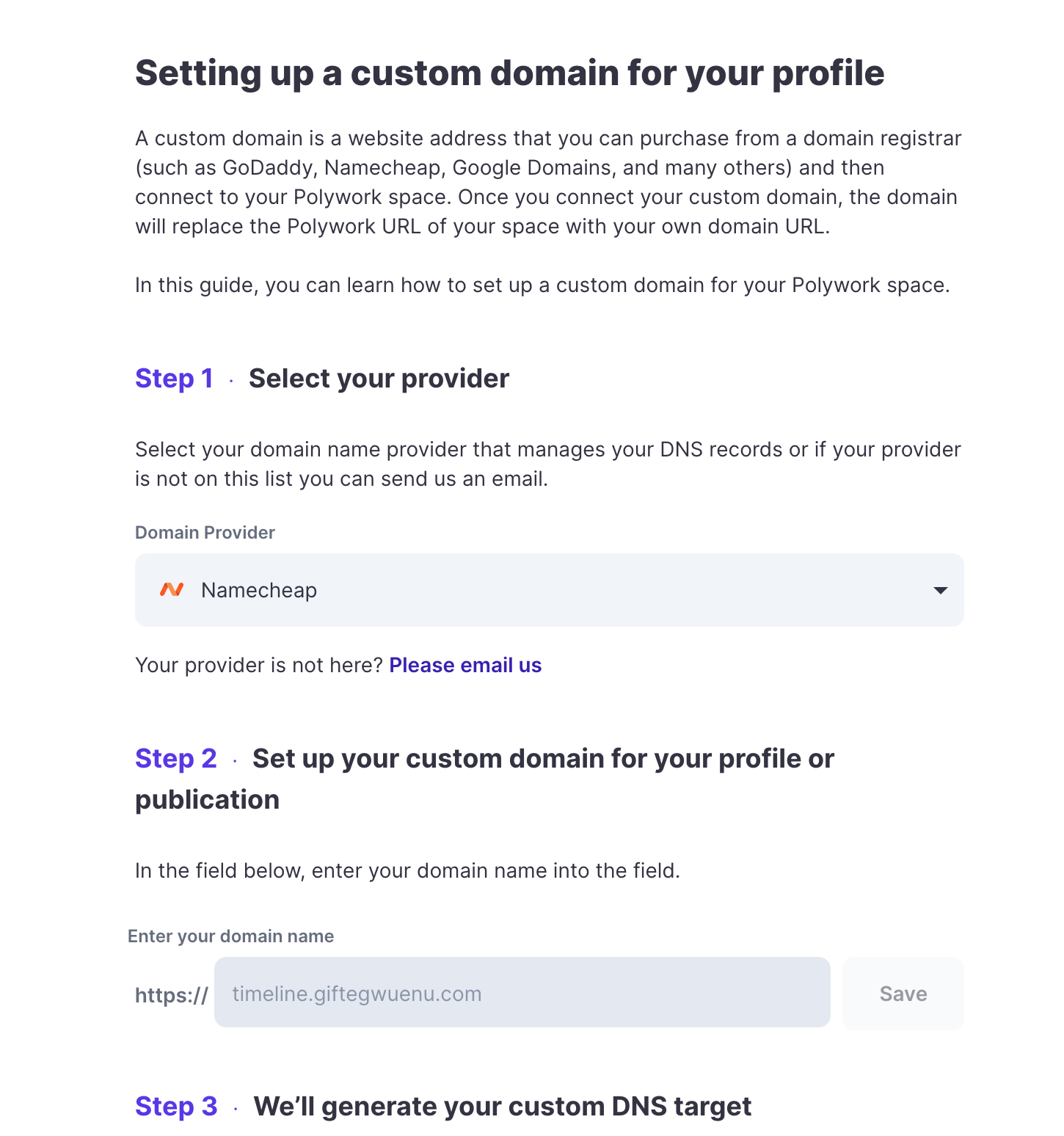 Polywork Settings Page