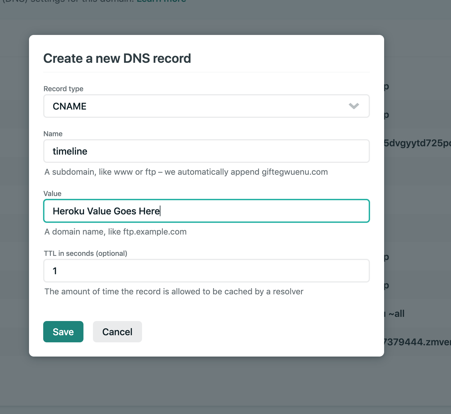 Netlify Add New DNS Record
