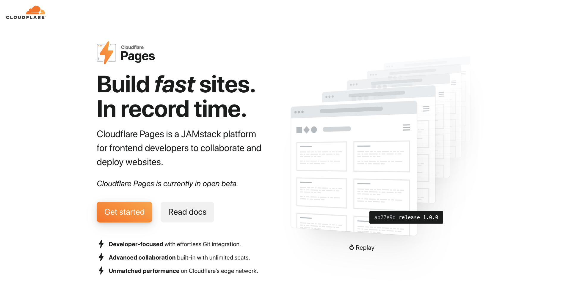 Cloudflare Pages landing page