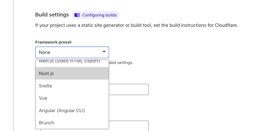 Configure build commands